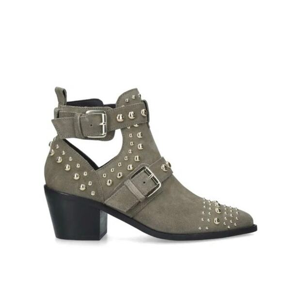 Kurt Geiger Studded Block Heel Ankle Boots Sybil - Picture 2 of 10